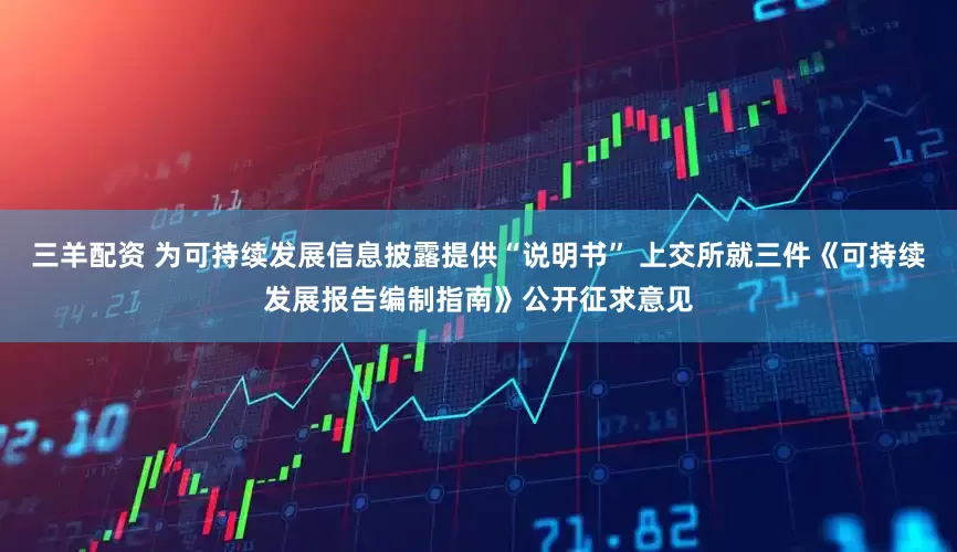三羊配资 为可持续发展信息披露提供“说明书” 上交所就三件《可持续发展报告编制指南》公开征求意见